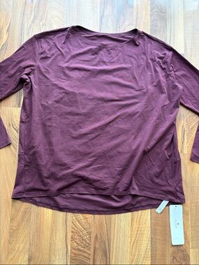 CRZ YOGA Woman’s Size L/12 Maroon Long Sleeve Top NWT